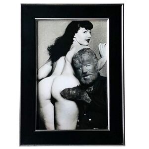 Wolf Man Vintage Bettie Page Pin up Horror Monster Universal Antique pin up art